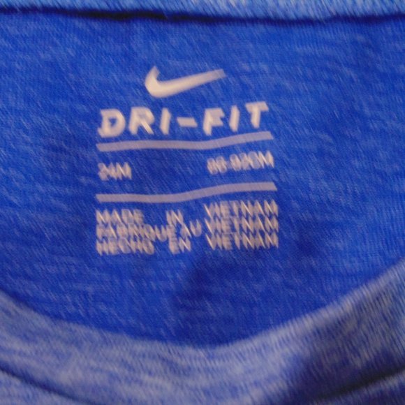 Nike Dri-Fit Just Do It Shirt Sz  24 MONTHS Baby Toddler Infant Long Sleeve Blue - Picture 4 of 4